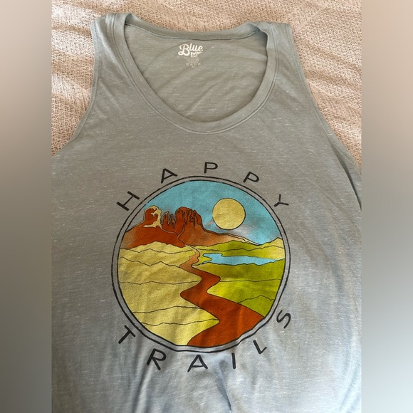 Happy Trails Sedona Red Rocks Flowy Tank Top Women’s XL Graphic Tee Cheers - Picture 2 of 5